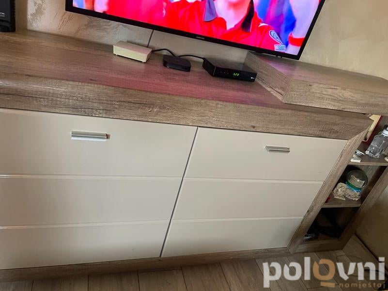 Ugaona, fotelja, tv komoda, ormar, sto