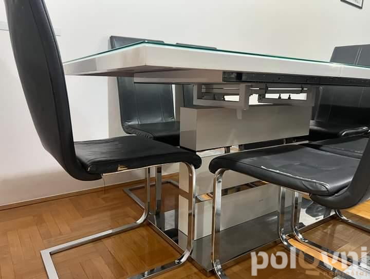 Sto sa staklom i 6 stolica